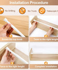 Installation steps for 4 Pack Short Spring Tension Curtain Rods 8 To 12 Inches No Drill Mini DIY Slim Window Cupboard Sidelight White.