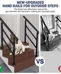 Rock Solid Wrought Iron Handrails For Outdoor Steps Heavy Duty Stair Grip Rails With Rust Resistant Powder Coat, upgraded design preview.