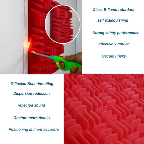 Top Shelf Soundproof Foam Panels For Walls Thick Acoustic Treatment Tiles with red sound dampening texture for studio use