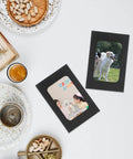 Black Window Envelopes Set 30 Pack Small Size with photos, clear window displays dogs and birthday theme cards on table
