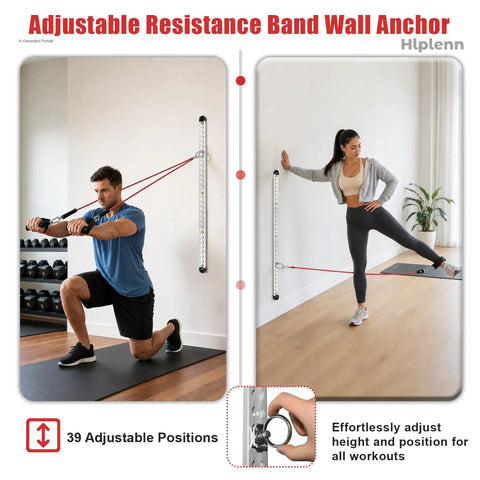 Savage Resistance Band Wall Mount Anchor Rig For Home Gym Flex Zero Clutter Aircraft Aluminum And Stainless Steel Track With Smooth Glide Lock And 40 Inch Rail Gear with users demonstrating resistance band exercises.