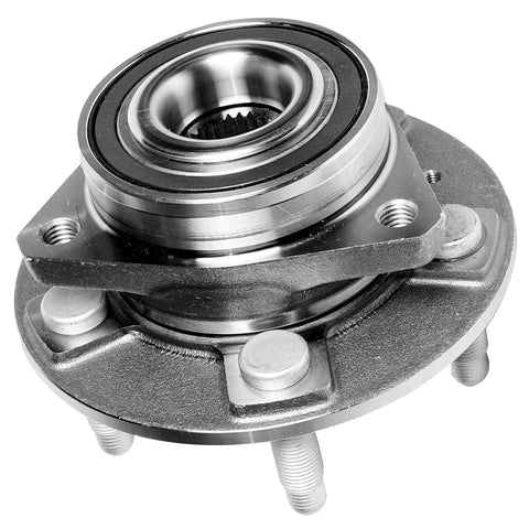 Beefed-Up Wheel Bearing Hubs Assembly 2 Front And Rear With Encoder ABS For Cadillac CTS 5 Lug Hub Replacement, close-up view.
