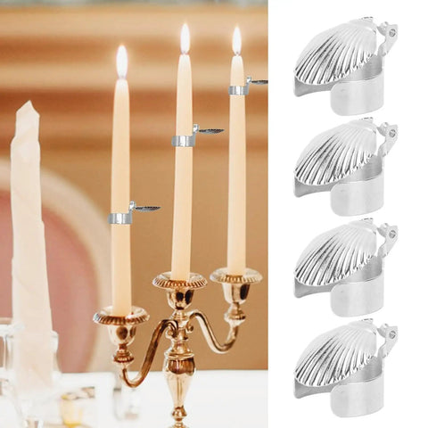 Automatic Candle Extinguisher Timer Kit With Self Extinguishing Tech For Cozy Home Vibes And Chill Lighting Easy Install Solid 4 Piece Gift Set on candelabra with silver dampers.