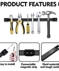 12 Inch Magnetic Tool Holder Strips Set of 4 for Garage Organization PVC Coated Magnetic Storage Bars Wall Mounted Hanging Strip Heavy Duty Easy to Install with tools