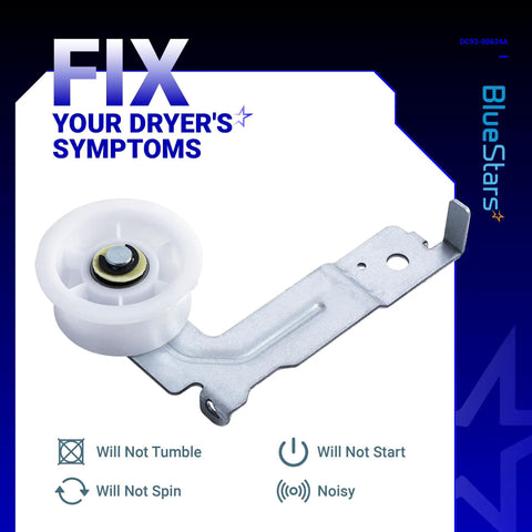 Upgraded Dual Ball Bearings Dryer Idler Pulley With Sturdy Clip Compatible With Samsung Dryers DV45H7000EW DV48H7400EW