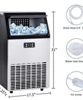 No Fuss Heavy Duty Countertop Ice Maker With Smart Led Panel And Hella Fast Freeze Cycle That Drops Forty Five Kilos Of Perfect Cubes Twenty Four Hours Flat including drain and water hoses.