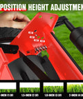 Push Reel Lawn Mower With 23 Inch Cutting Width And 5 Blade Cutting System For Quiet No Gas Lawn Care On Regularly Mowed Lawns With Soft Grass Under 2 To 4 Inches Easy To Maneuver And Low Maintenance, 4-position height adjustment