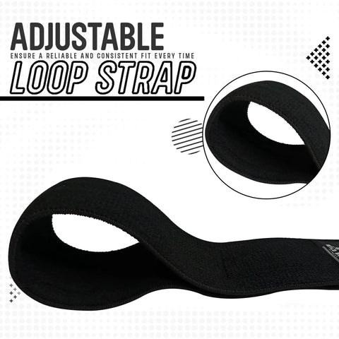 41 Inch Elbow Wraps For Weightlifting For Lifters Pair With Stretchable Breathable Compression Strap, close-up of adjustable loop