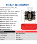 Product specifications sheet for Beefy 45A 4In1 ESC For FPV Freestyle Drones shown alongside the electronic module image.