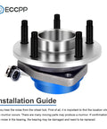 Front Wheel Hub Bearing Assembly Single Pack ABS 5-Lug OE 513121 with installation guide illustration.