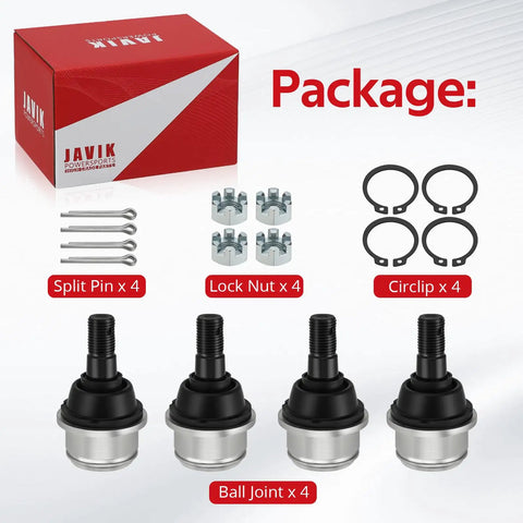 Upper And Lower Ball Joint Kit For Foreman 400 And TRX300 FourTrax ATV, Fits TRX400 1995 2003 And TRX300 1993 2000 4X4, Heavy Duty Rubber And Iron Build, 4 Pcs OEM 51355-HP5-601 51355-HC5-004 51355-HM5-931, 4 ball joints with split pins, lock nuts and circlips