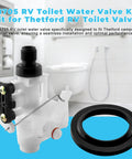 Freeze Resistant RV Toilet Water Valve Kit For RV Toilets Like Aqua Magic V Built Tough With High Impact PP Construction Cold Weather Ready Replacement Part Compatible With 31653 31688 31705 Series Durable Quick Install Valve, valve and gasket