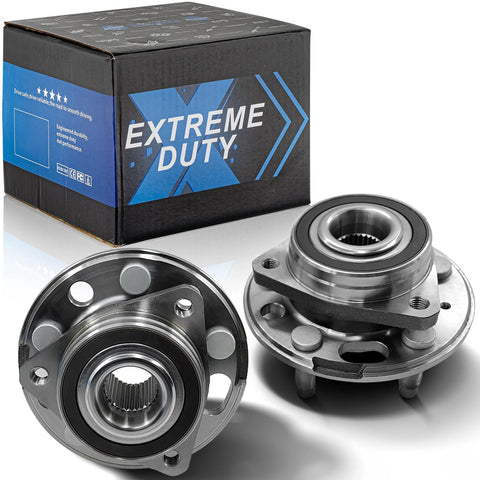 2 Pack Front And Rear Wheel Bearing And Hub Assembly For Buick Lacrosse Regal Chevrolet Equinox Malibu Impala Cadillac XTS CTS GMC Terrain 5 Lug With ABS Drop In Ready Plug And Play Upgrade
