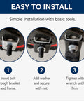 Complete 2 Piece Bicycle Training Wheel Mounting Screw Kit For Kids Bikes Kid Friendly Universal Stabilizer Attachments With Shoulder Bolt Washer And Lock Nut Easy Install For Safe Learning And Steady Rides. Installation steps for bike bracket, washer, and nut