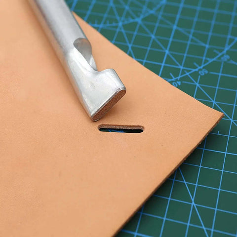 Leather Hole Punch Tool Oval 9x5mm Carbon Steel Hollow Punch For Leather Watch Bands And Craft Projects on tan leather