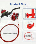 Must Have Mini Bike Hydraulic Brake Kit With Master Cylinder And Throttle Cable Assembly components displayed