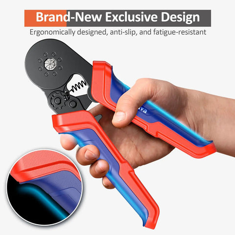 Ergonomically designed Octagonal Ferrule Crimping Tool Kit With Self-Adjusting Ratchet, 1250 PCS Single And Twin Ferrules, AWG 23-7