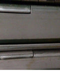 Kickass Heavy Duty Stainless Steel Continuous Piano Hinge Black Mill Finish 0.12 Thick 0.25 Pin 4 Wide close-up view showing hinge details.