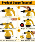 No Nonsense Heavy Duty Handheld Steam Cleaner Straight Up Killer Performance 475 Ml Tank usage tutorial steps with clear instructions.