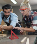 Woodworkers using Multi Angle Measuring Ruler For Hole Positioning And Precision Marking In Woodworking With Aluminum Alloy Rust Resistant Build Burr Free Edges Handy Pro Grade Tool For Quick Setup And Accurate Cuts