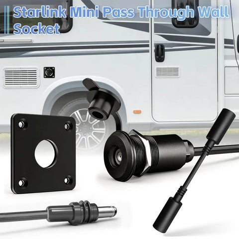 Rugged Aluminum DC Bulkhead Cable Pass Through Kit for RVs Boats and Trucks Waterproof Panel Mount Connector 5.5x2.1mm