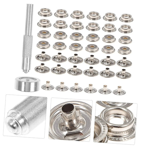 Badass Button Snap Tool Kit For Leather Jeans And Canvas With Sturdy Grommet Fastener Heavy Duty Metal Snaps set includes snap components and setting tool.