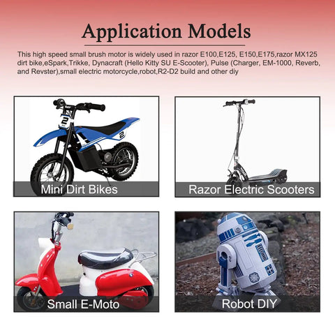 12V 150W DC Brush Electric Scooter Motor With 7 Tooth 25H Chain Sprocket High Speed 2750 RPM Replacement Part For Small Electric Rides Like Dirt Bikes And Scooters Plug And Play Ready