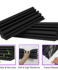 Bass Traps 12 Pack Dope 4x4x12 Inches Dense Foam Corner Panels for acoustic treatment, non-toxic, high resilience, flame retardant.