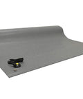 Dissipative Conductive Anti Static ESD Rubber Floor Mat Grey Speckled 3 Mil Thick 48x60 Inches with Grounding Cord and Heel Strap.