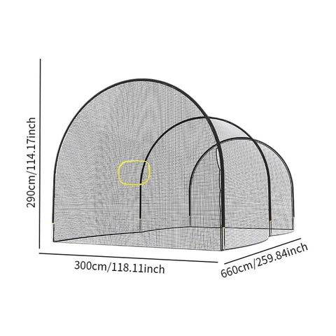 Baseball Batting Cage Net Training Equipment For Backyard And Home Practice Pro Grade Durable Fiberglass Poles With Polyester Netting Stable Double Ground Stake System Easy Setup For Outdoor Hit Sessions