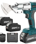Beast Mode Cordless Sheet Metal Cutter with Two 4.0Ah Batteries, 360 Degree Pivoting Head, and Charger