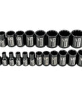Socket set from the Edge 155 Piece Master Mechanic's Tool Set With 72-Tooth Sealed Head Ratchet 5-Degree Swing Chrome Vanadium Steel