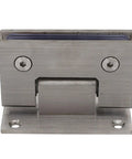 Heavy Duty Stainless Steel Shower Door Hinges with 90 Degree Auto Close for Frameless Glass Doors 8mm to 12mm, front view