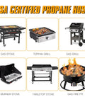 CSA certified propane hose compatible with gas stove, teppan grill, gas grill, burner stove, tabletop stove, gas fire pit