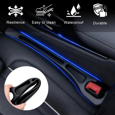 Universal Car Seat Gap Filler Organizer 2 Pack Black Prevents Small Items From Falling Between Seats Anti Drop Console Catcher