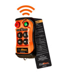 Heavy Duty Workhorse 2 Ton Electric Chain Hoist With Wireless Remote showing control unit and safety guide for lifting.