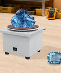 6 Inch Variable Speed Flat Disc Polishing Machine And Bench Grinder With 20 Sanding Discs For Sharpening Kitchen Knives Axes Nail Clippers And Various Tools Durable Iron Construction For Versatile Project Needs on a workshop table.