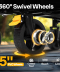 Collapsible Heavy Duty Utility Wagon With Tailgate And Cup Holders 130L Capacity 320 Lb Load All Terrain Wheels shown close-up