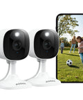 2K Indoor Outdoor Security Camera System For Pets And Family Color Night Vision White Light Siren 24 Seven SD Recording