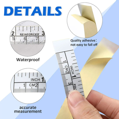 5 Pieces Self Adhesive Measuring Tapes For Workbench Ruler With Adhesive Backed Double Scale Inches And Centimeters Stick Tape Measure For Woodworking Sawing Drafting Table 24 Inch