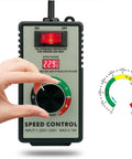 High Power 4000W AC 110V Fan Motor Speed Controller With Plug And Play Precision Knob One Turn Regulation For Smooth Accurate Speed Control And Stable Performance For American 110V Fans, front view with display and knob