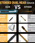 Comparison of Heavy Duty Air Blow Gun Kit With 30 Foot Coiled Hose And Dual Head Tire Chuck against shorter, less efficient models.