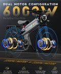 Badass 6000W Dual Motor Fat Tire Electric Bike For Adults Packed With An 80Ah Battery delivering dual motor configuration and rugged design.
