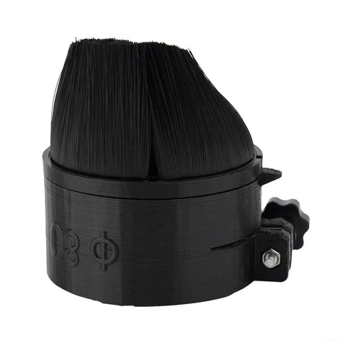 Straight Up CNC Spindle Brush Vacuum Cleaner Cover For 3018 Pro Router Milling Unit With Heavy Duty Debris Guard 52Mm 65Mm 80Mm Fit, black nylon bristle design.