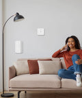Zigbee Motion Sensor R1 With Adjustable Sensitivity And Real Time Alerts, Hub Required, installed on living room wall