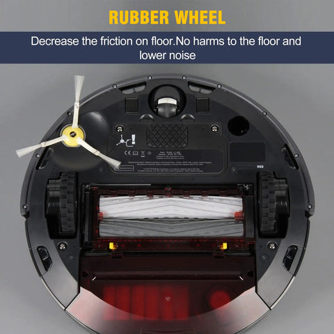Bottom view of iRobot Roomba 500 series with Right Left Drive Wheel Module Pair for 500 600 700 800 900 Series Replacement Wheel