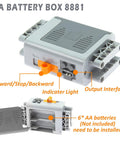 AA battery box 8881 with forward, stop, backward switch for 12 In 1 Full Motor Kit For Technic Building Blocks Upgrades