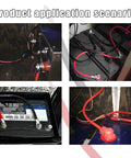 Several 4 AWG 24 Inch Battery Inverter Cable Set With Zinc Plated Copper Terminals For Cars Trucks And Solar Power Systems in use