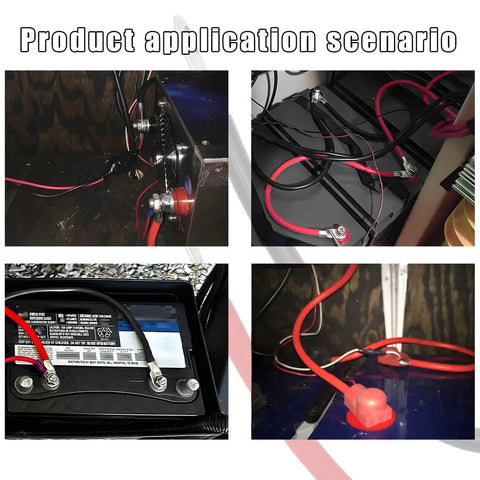 Several 4 AWG 24 Inch Battery Inverter Cable Set With Zinc Plated Copper Terminals For Cars Trucks And Solar Power Systems in use
