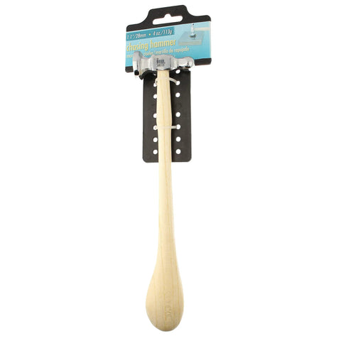 Two-Sided Chasing Hammer With Wooden Handle And Steel Head, 14mm Ball Pein And 28mm Domed Face in packaging for metalwork